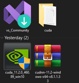 Download *cuDNN 8.1.0* zip